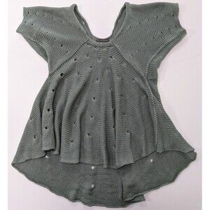 Gala & Kardi Handmade Women's Knit Top Size Small Sage Green Boho Style